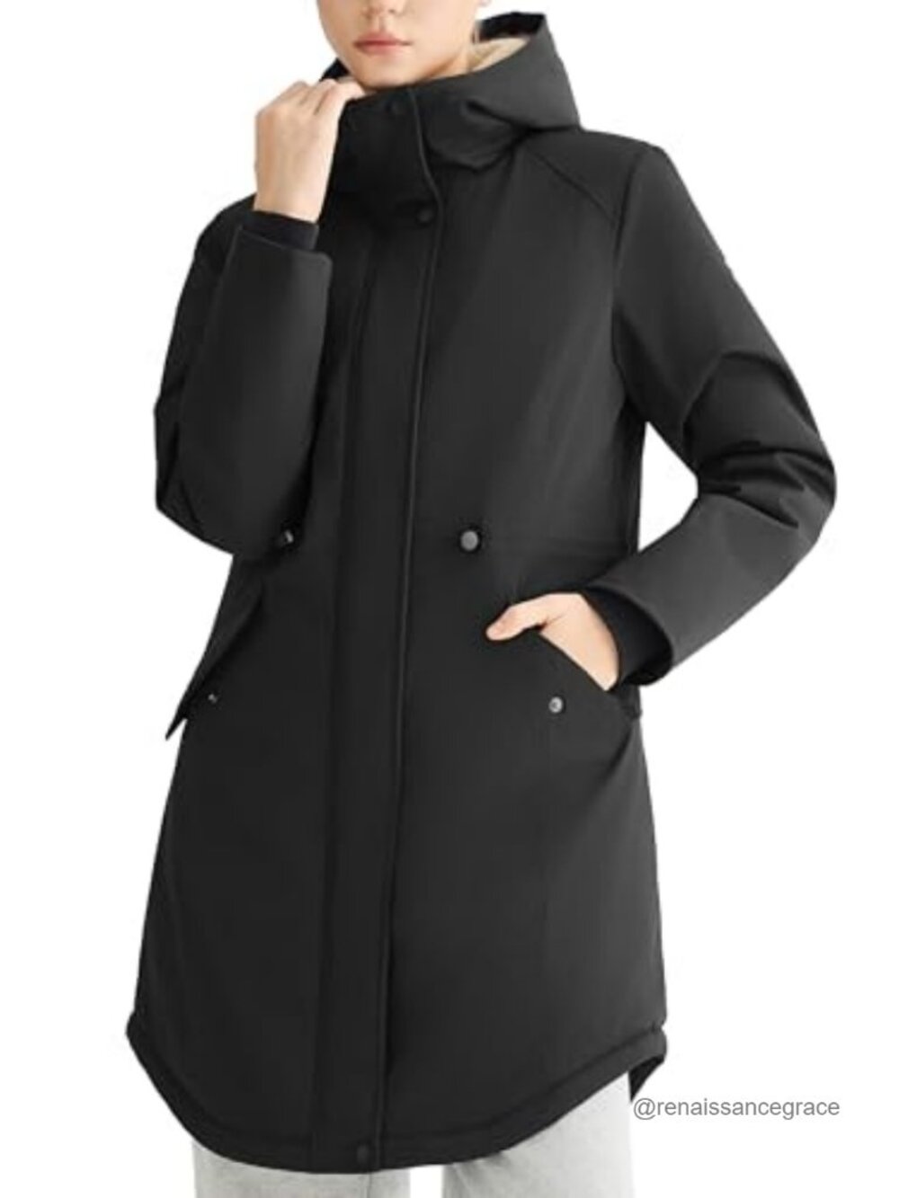Women's Fleece Lined Puffer Jacket Long Winter Coat Windproof